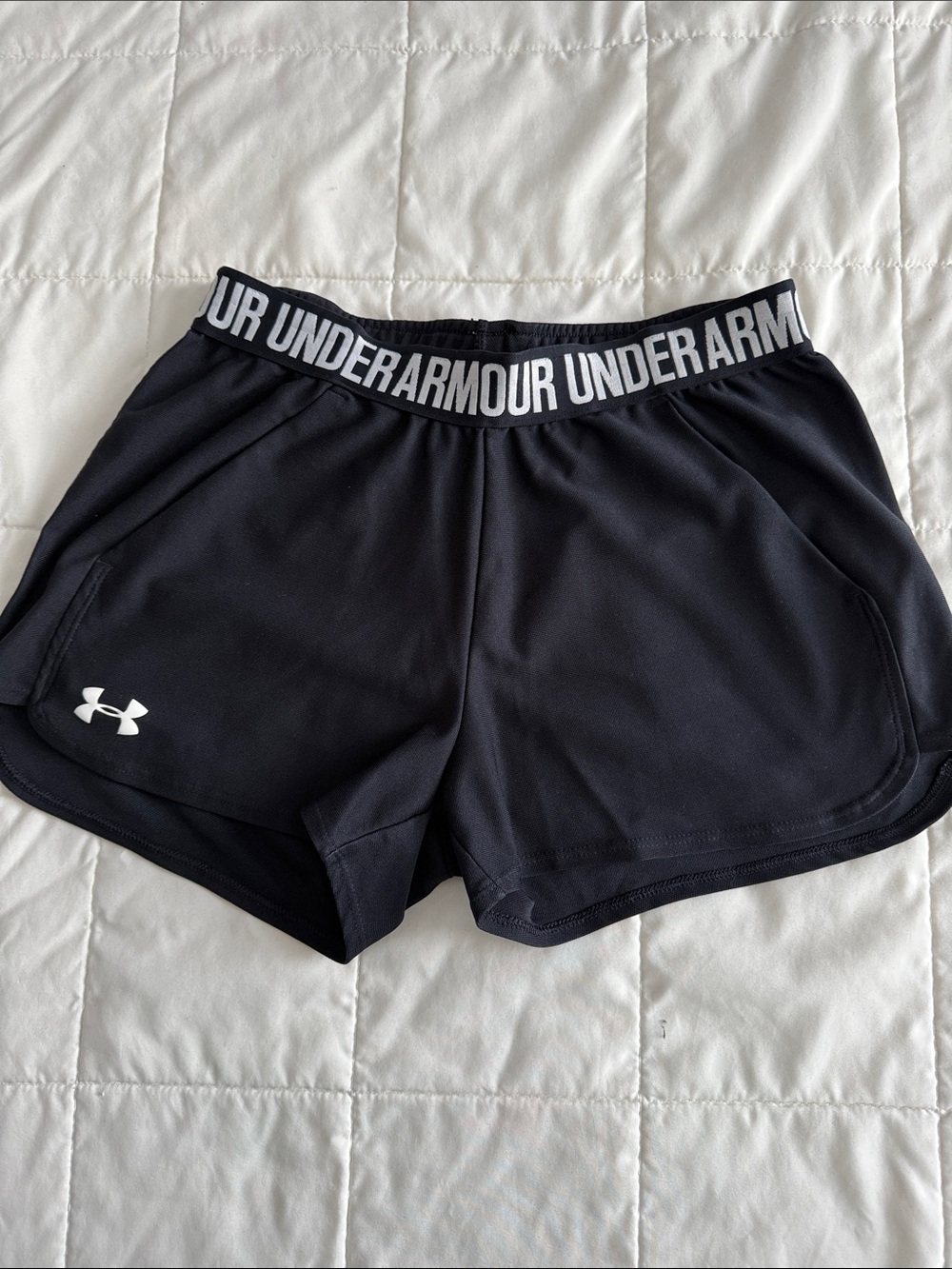 Under Armour Black Women's Athletic Shorts with Branded Waistband
